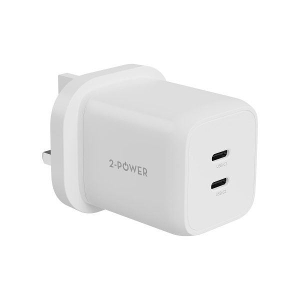 65W GaN 2 x USB-C Wall Charger White